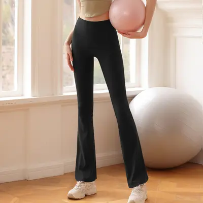 Kadın Bel Daraltmalı Kloş Yoga Pantolonu, Yüksek Elastikiyet