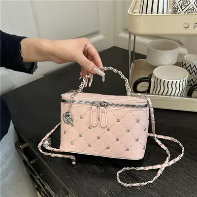Zincirli Kutu Çanta Kadın, Yaz Modeli, Küçük Chanel Tarzı, Çapraz Askılı