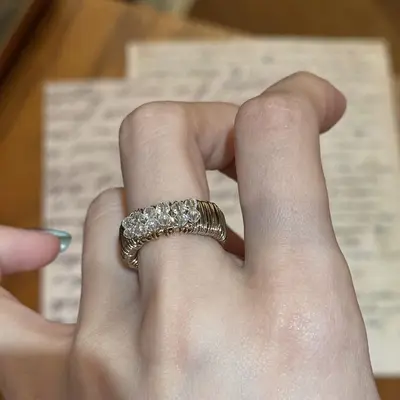 Vintage-Goldring mit Kleeblattmuster, verstellbar - 11