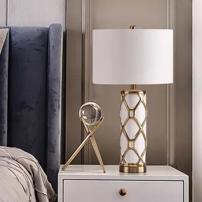 Nordic Ceramic Table Lamp, Minimalist Bedroom Bedside Lamp