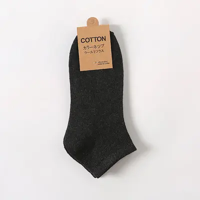 Dropshipping men's solid color cotton no-show socks, casual men's short socks, non-slip cotton socks wholesale. - 8