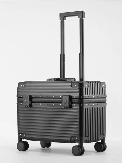 20-inch Top-Opening Luggage with Aluminum Frame Carry-on Trolley Suitcase, Durable Travel Bag for Men and Women, High-Quality Design, Suitable for Sitting