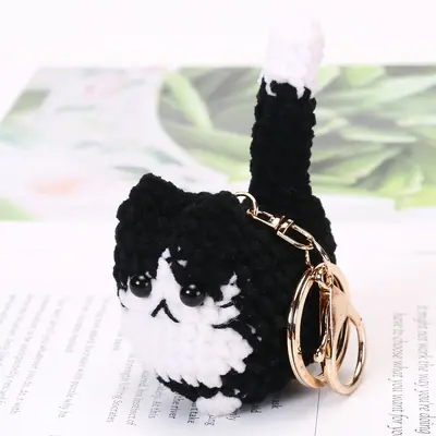 Handmade Crochet Cat Bag Charm, Gift for Students and Couples - 5