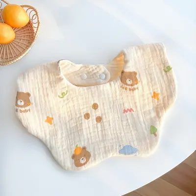 Six-Layer Cotton Baby Bib, 360 Degree Rotatable, for Newborns - 13