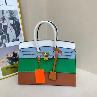 Damen-Patchwork-Platinum-Tasche, großes Fassungsvermögen, minimalistisch - 9