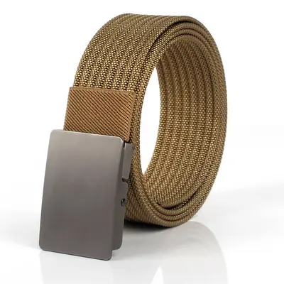 Men's Automatic Buckle Canvas Belt Imitation Nylon Outdoor Comfortable Military Training Shorts Belt Versatile Tactical Belt - 12