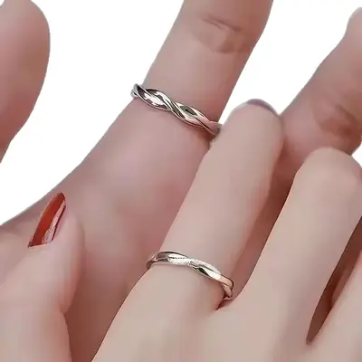 Mobius double ring, women's, simple design
