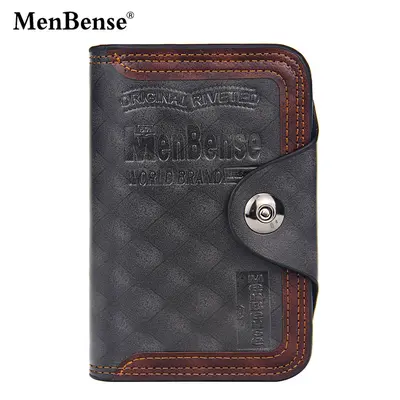 MenBense Short Men's Wallet Magnetic Clasp Tri-Fold Large Capacity - 6
