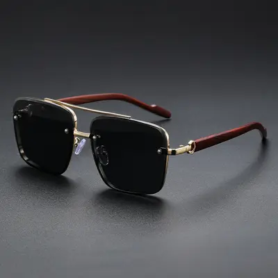 Men's HD Polarized Pilot Sunglasses, Retro Toad Style - 1
