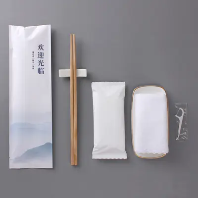 Disposable chopstick sets 100 pairs with wet wipes and floss