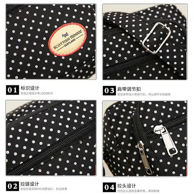 Polka-Dot Multi-Layer Cloth Shoulder Bag for Elderly - 5