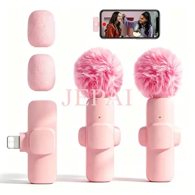Kabelloses Ansteckmikrofon K1 Handy-Live-Streaming Aufnahmemikrofon Mini Rosa Mikrofon Rauschunterdrückung Hall Ansteckmikrofon