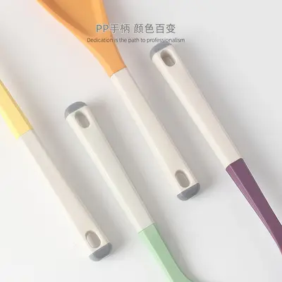 Silikon Spatula ve Kepçe Seti, 4 Parça, Mutfak Süzgeçli Kaşık