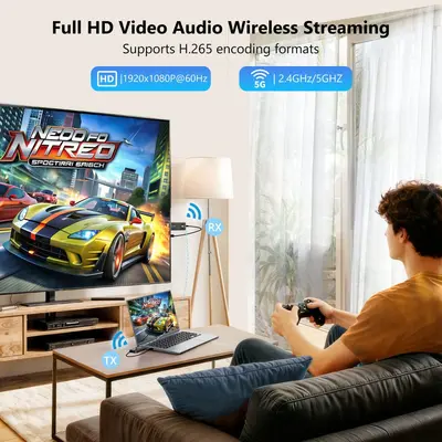 HDMI Wireless Extender mit 1080P HD Video und Bildschirmspiegelung - 3