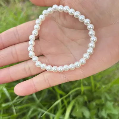 Kadın yapay inci bilezik günlük 4MM-14MM elastik halat bilezik basit Kore versiyonu simüle inci takı - 9