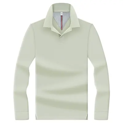 Herren Langarm-Poloshirt 100% merzerisierte Baumwolle - 8