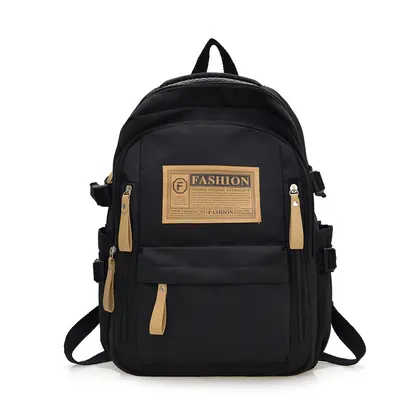 Letter Print Student Backpack with Laptop Compartment, Large Capacity School Bag - 7
