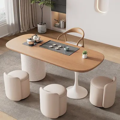 Massivholz-Teetisch mit Stuhl-Set für kleine Wohnungen und Balkone