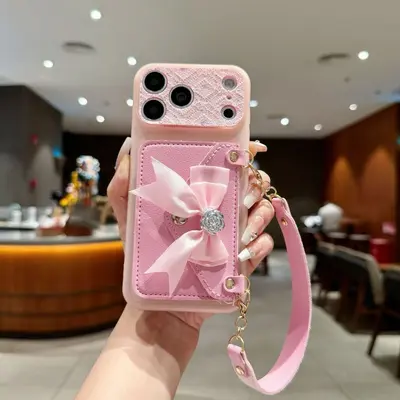 iPhone 18/17 Pro Max case, butterfly bow wallet style