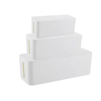 Office Study Desk Cable Organizer Box ABS with Lid Large Capacity Power Cord Storage Box Manufacturer Wholesale