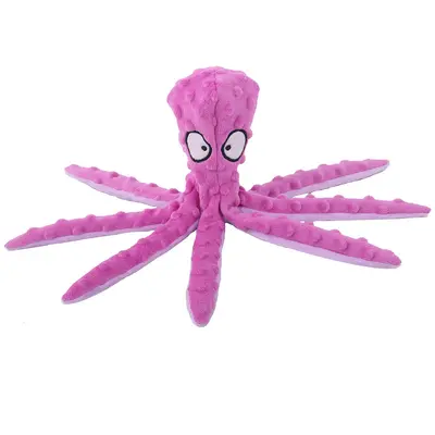 Plush Octopus Squeaky Dog Toy, Chew-Resistant - 5