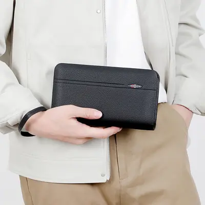 Leidebaoluo Men's Clutch Bag, Multifunctional Long Business Wallet with Card Slots - 4
