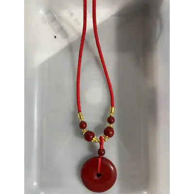Mu Rui Taklit Mor Altın Kumlu Kalp Kolye Ucu, Beş Şans, Unisex - 12