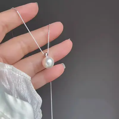 S925 silver pearl necklace, elegant design, clavicle chain