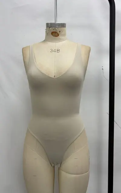 Women's Deep V Spaghetti Strap Shapewear Bodysuit, Solid Color - 8