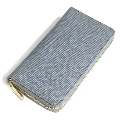Men's Wallet with Water Ripple Pattern, Long Zipper, Unisex Clutch - 8