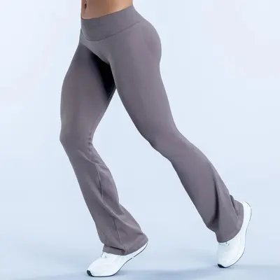 Women's Seamless Yoga Flared Pants for Running and Cycling - 8