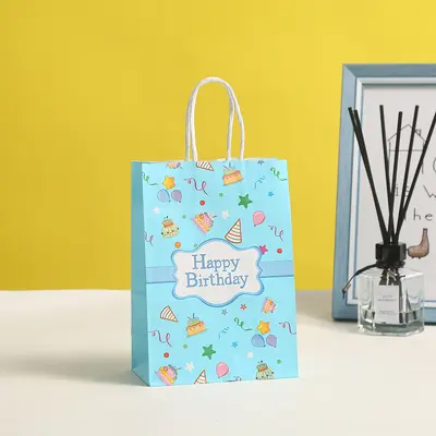 Kraft Paper Birthday Gift Bag Hand Bag - 8