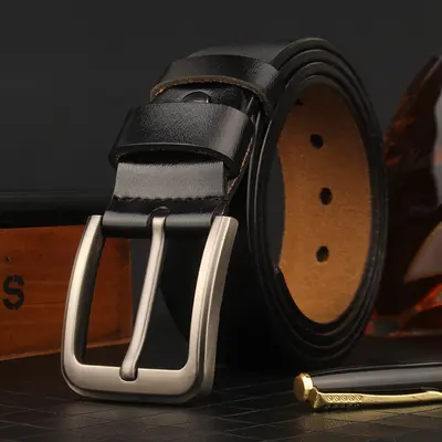 Men's genuine leather extended large size belt pure cowhide export model, specializing in the production of extended men's genuine leather belts - 7