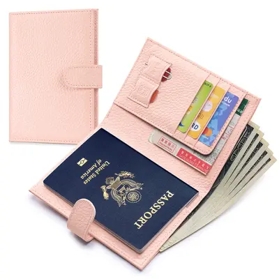 Sınır ötesi hakiki deri kadın ultra ince pasaport tutucu RFID cüzdan ilk katman inek derisi bilet tutucu pasaport belge depolama kart tutucu - 11