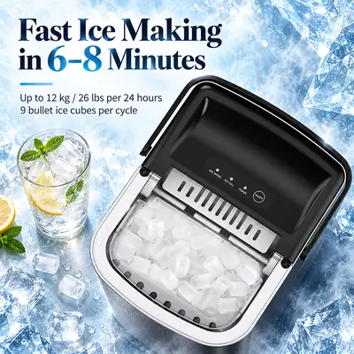 Small Ice Maker 1.2L, Mini Round Ice Ball Machine for Home and Office - 5