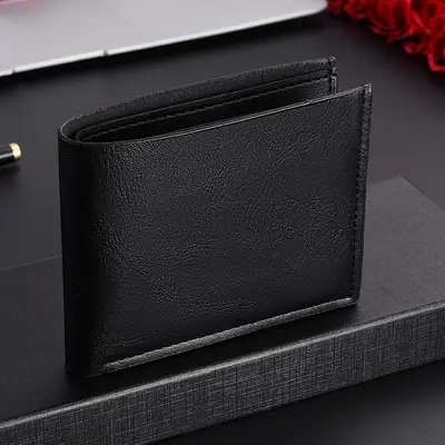 Men's Short PU Leather Wallet with Multiple Card Slots, Waterproof and Wear-Resistant - 3