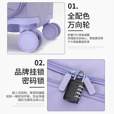 Original manufacturer luggage trolley bag new model cabin size suitcase 20 inch nylon fabric bag ultra-light coded travel bag