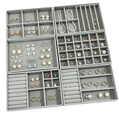 Large-Size Cross-Border Hot-Selling Jewelry Box Set Display Storage Organizer with Ring and Earring Compartments