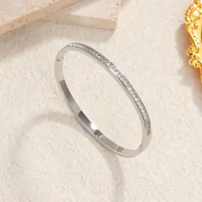 Titanium Steel Zircon Bracelet for Girls - 7