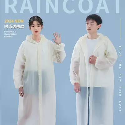 Disposable raincoat, long-length, heavyweight, full body - 4