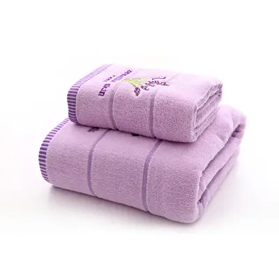 Pure cotton bath towel set, thick and soft, 3 pieces - 9