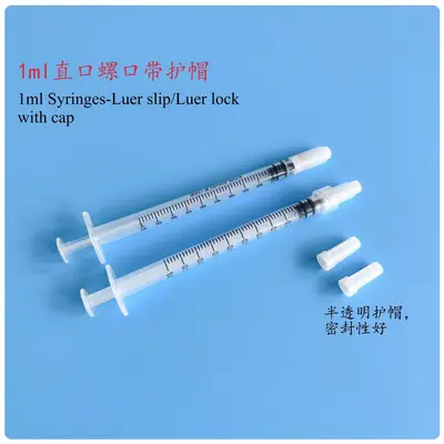 1 ml Precision Graduated Syringe Needle, Flat Tip, Screw Mouth, for Laboratory, Pet Feeding, Decorative Cake Printing and Ink