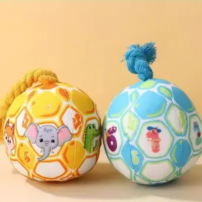 Plüsch-Ball-Hundespielzeug mit Quietscher, für kleine Rassen
