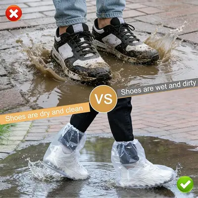 Disposable Waterproof Rain Shoe Covers, Adult and Children