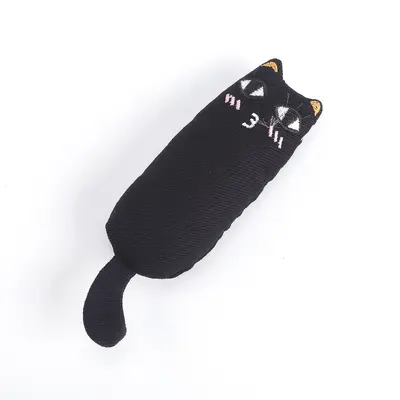 Cute Expression Thumb-Shaped Plush Cat Toy, Bite-Resistant - 11