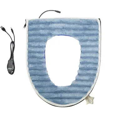 USB Heated Toilet Seat Cover, Rabbit Fleece, Washable, Temperature-Adjustable - 11