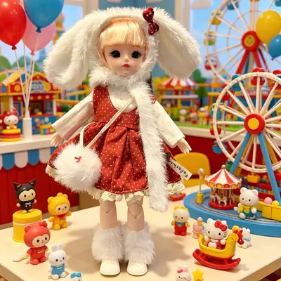 30 cm BJD Bebek İçin 6 Parça Elbise Seti, Lolita Tarzı - 10