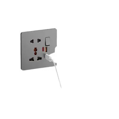 Type 86 Single-Frame 10A Five-Hole Socket with USB and Type-C Charging Panel