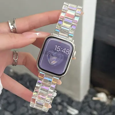 Transparent Resin Watch Strap for Apple Watch 11/12, Compatible with iWatch 8/9/10 - 7