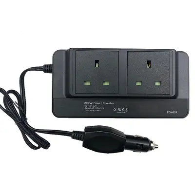 200W Car Inverter with Multi Sockets and USB Ports, Display Power Converter - 10